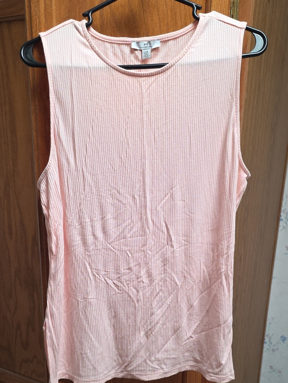 H by Halston Soft Ribbed Sleeveless Tank - Pale Pink